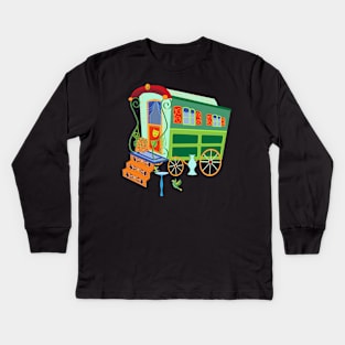 Happy Caravan green Kids Long Sleeve T-Shirt